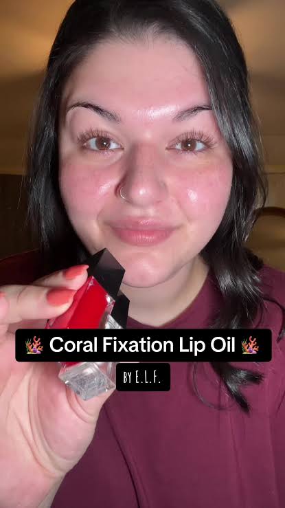coral lip oil