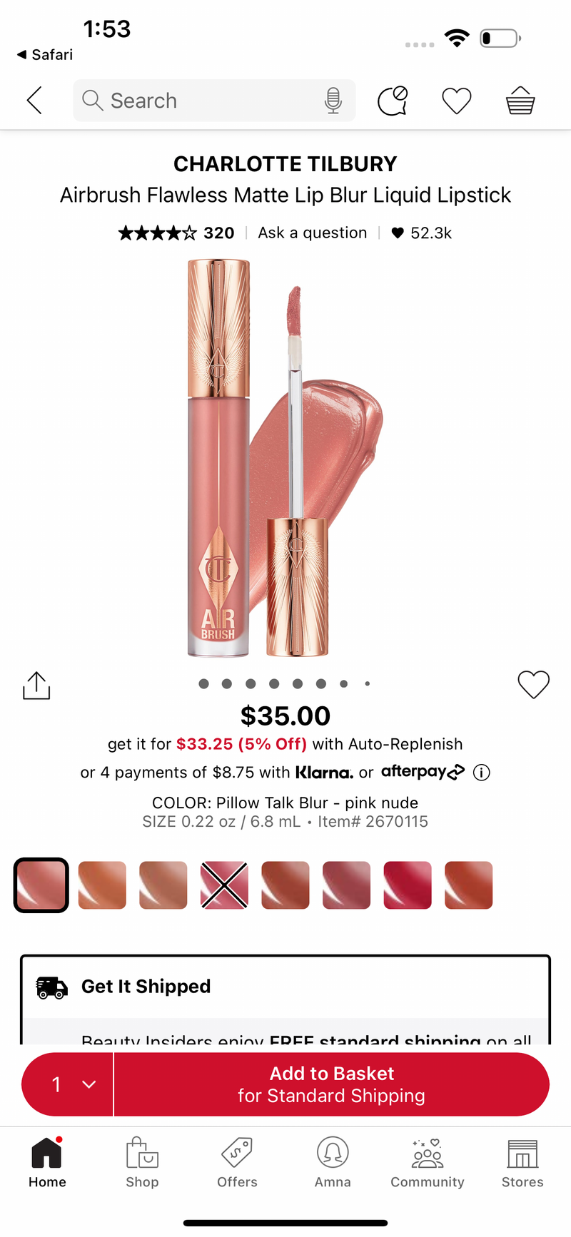 Charlote trilbury blur lipstick full size