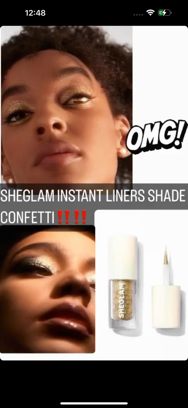 Sheglam golden liquid liner shade confetti