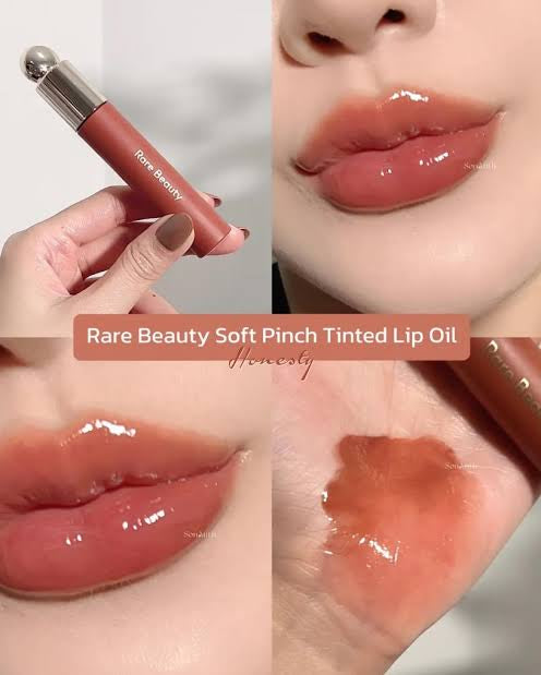 Rare beauty lip oil honesty shade