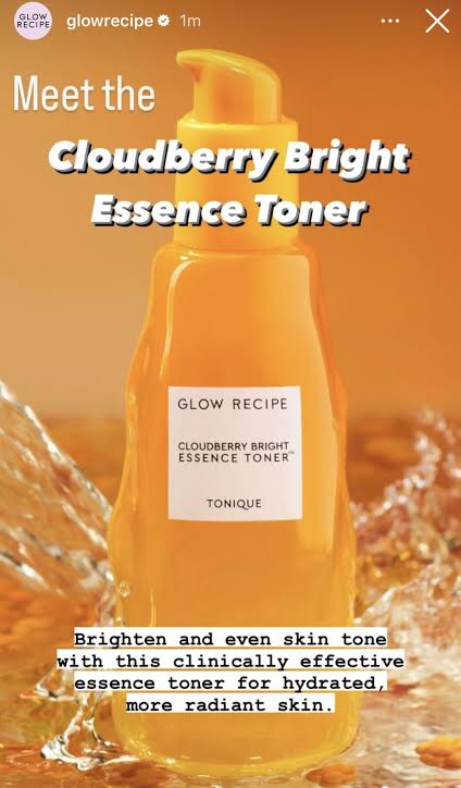 Glow recipe cloudberry bright essence toner
