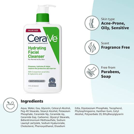 CERAVE HYDRATING FACIAL CLEANSER