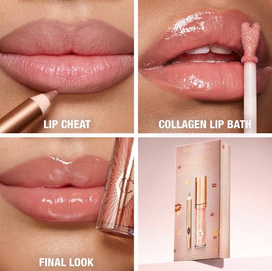 Charlote trilbury glossy nude pink lip duo