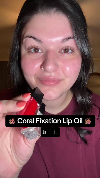 Elf glow reviver lip oil shade coral fixation