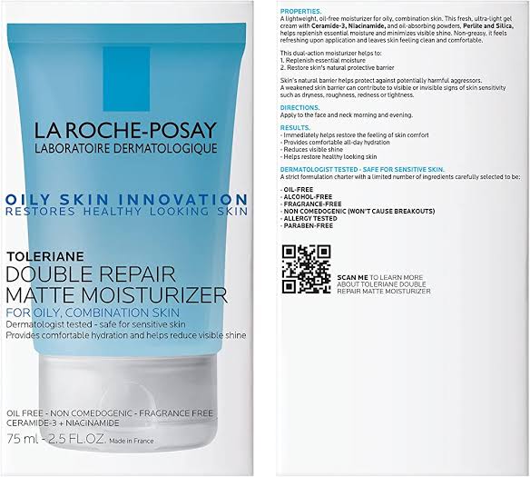 La rochy posy oily skin innovation double repair matte moisturiser